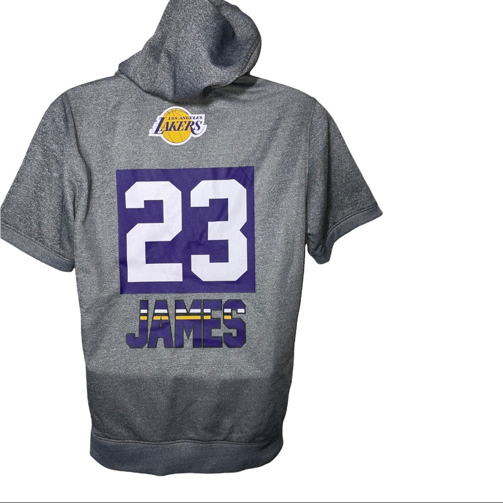 Los Angeles Lakers Lebron James Short Sleeve Hoodie Size Medium - Picture 2 of 2